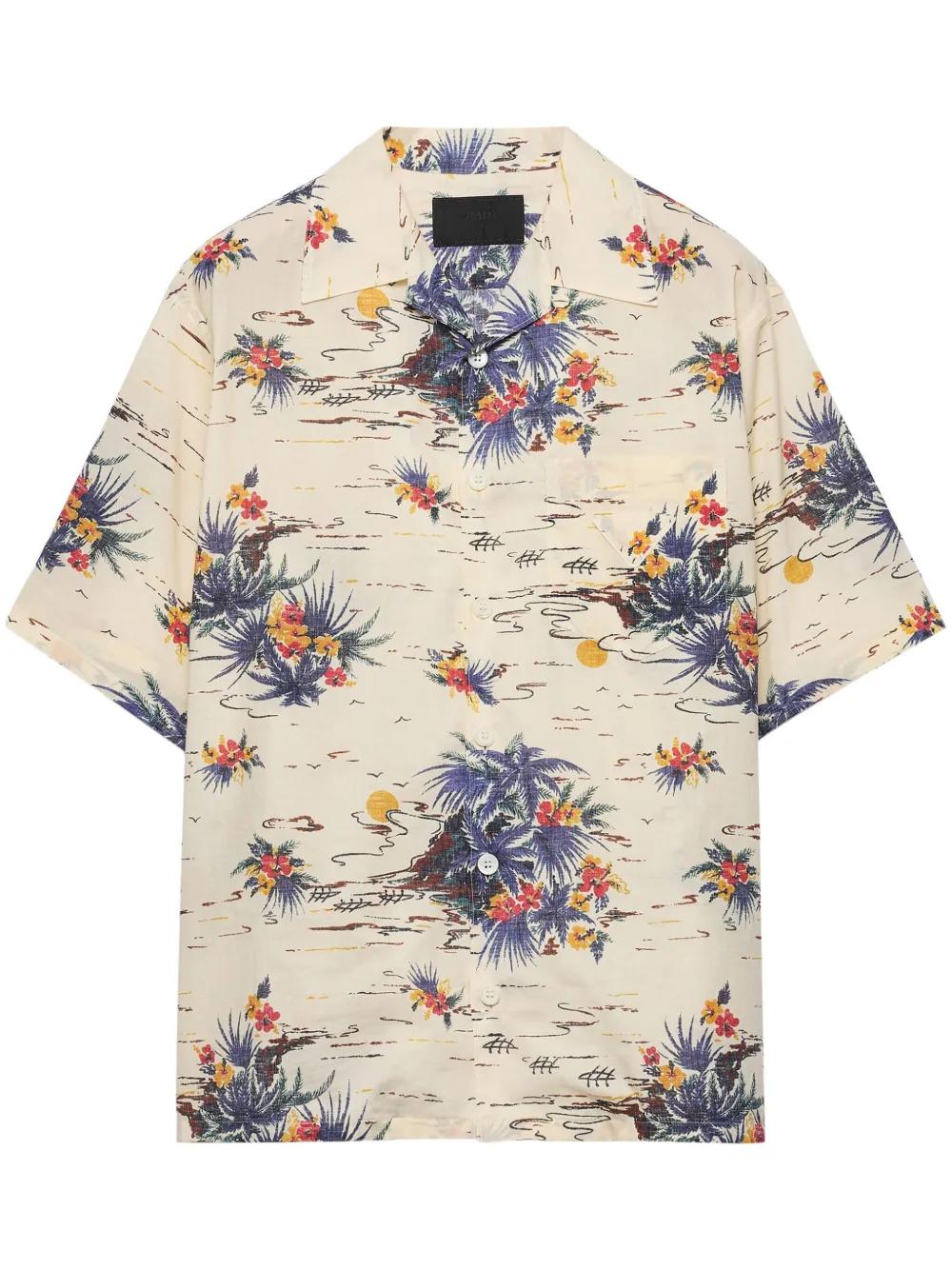 【関税込み】prada BATISTA HAWAII' SHIRT Prada Men's Hawaiian-Print Short-Sleeve Shirt - Bergdorf Goodman