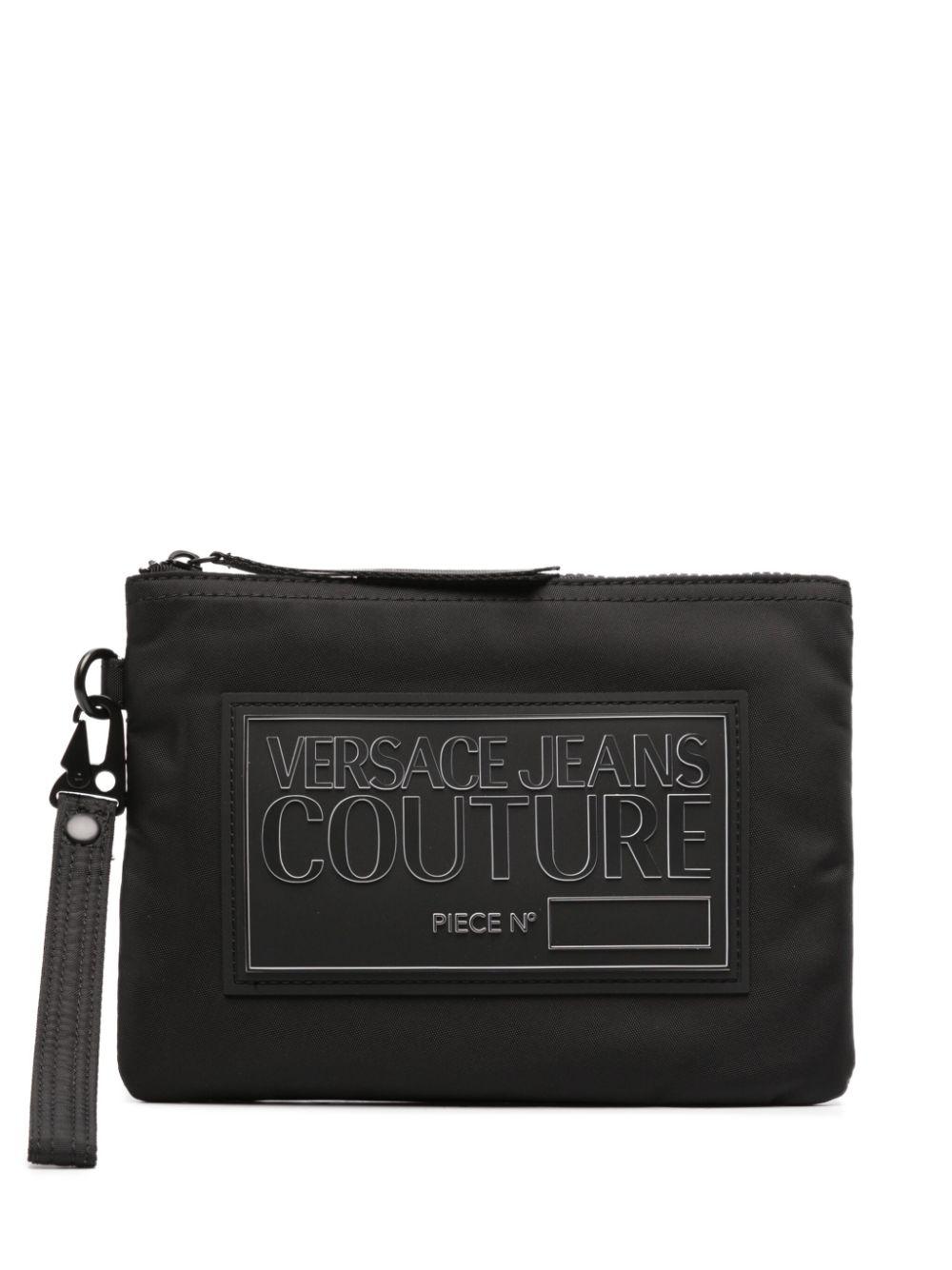 Versace Jeans Couture Logo-patch Clutch Bag in Black for Men | Lyst