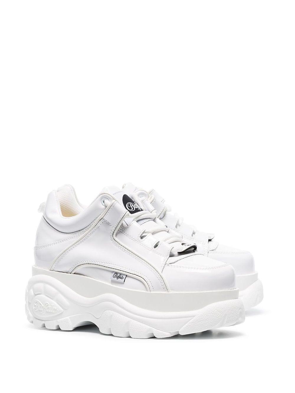 buffalo white 60 leather platform sneakers