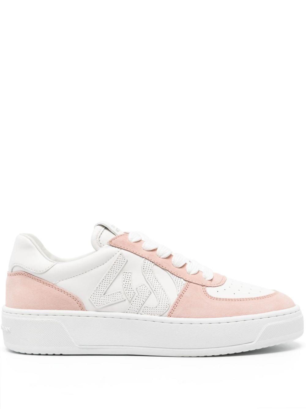 Stuart Weitzman Courtside Monogram Panelled Sneakers in White | Lyst