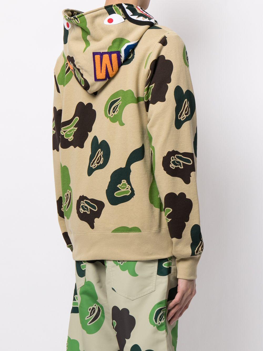 A Bathing Ape Def Camo Shark-print Cotton Hoodie in Brown for Men | Lyst