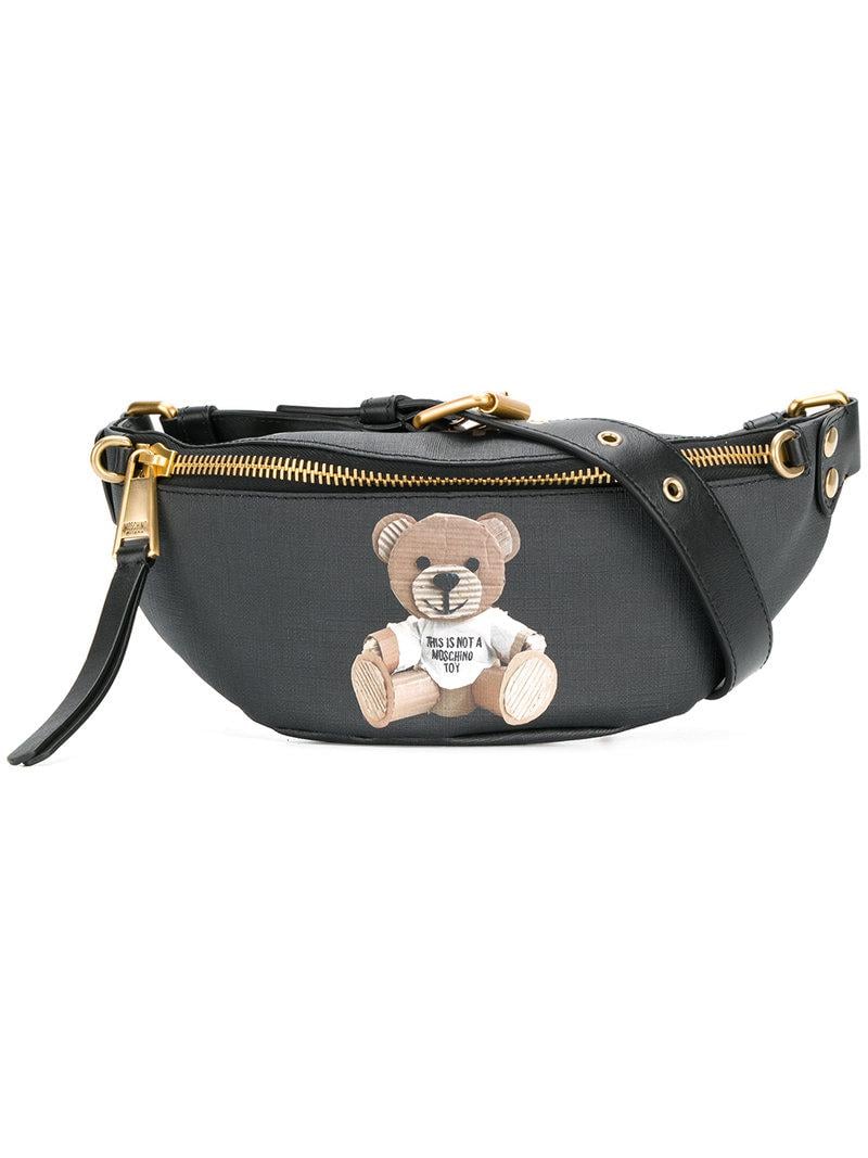 Moschino Teddy Bear Belt Bag in Black