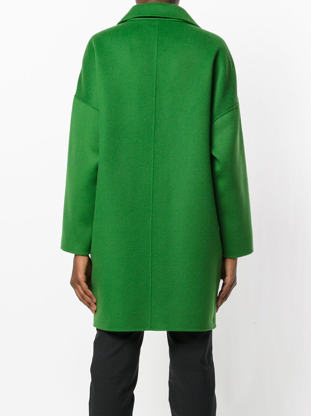 Lyst - P.A.R.O.S.H. Straight Fit Button Coat in Green