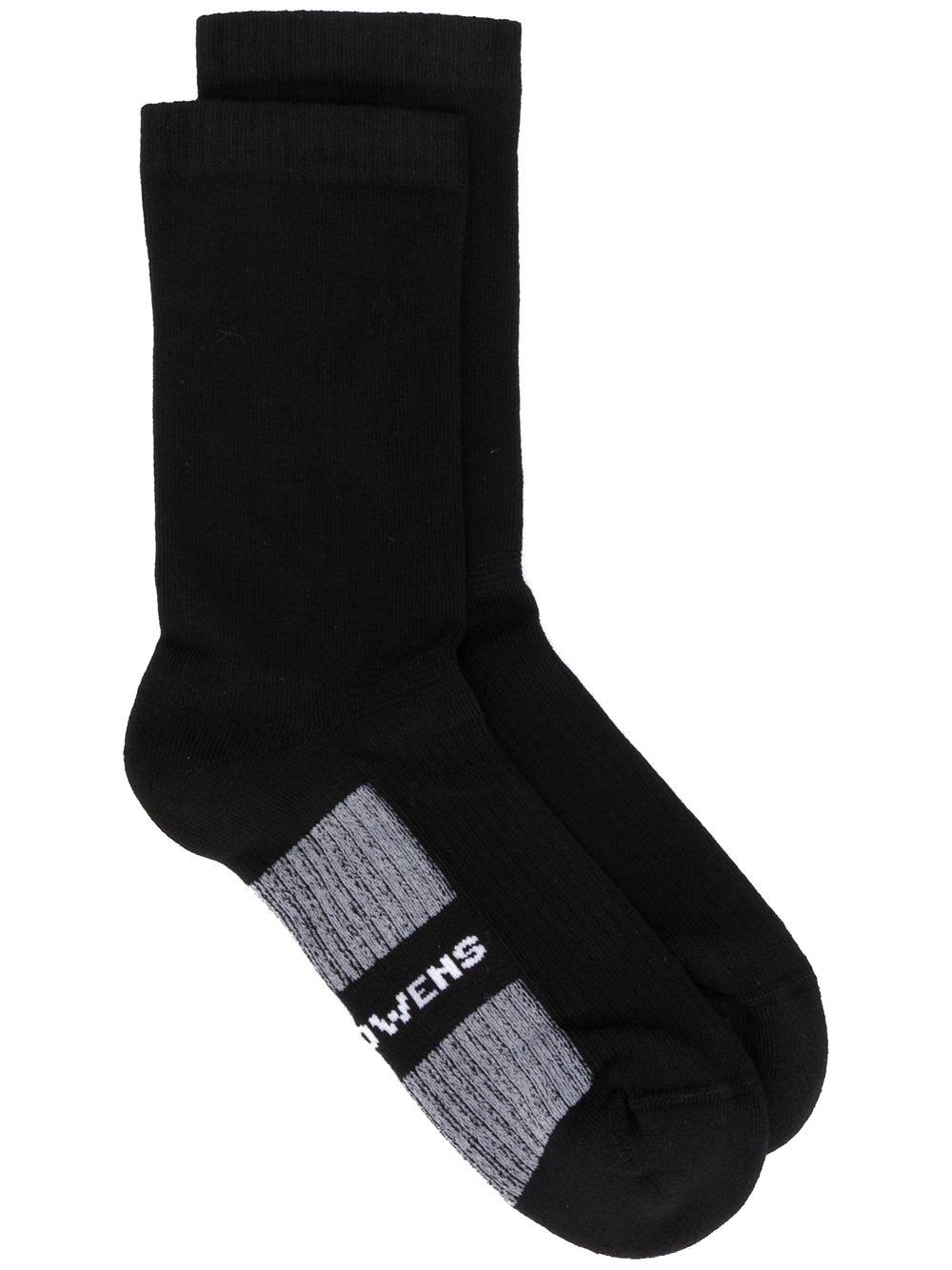 Rick Owens Cotton Logo Embroidered Socks in Black for Men - Lyst