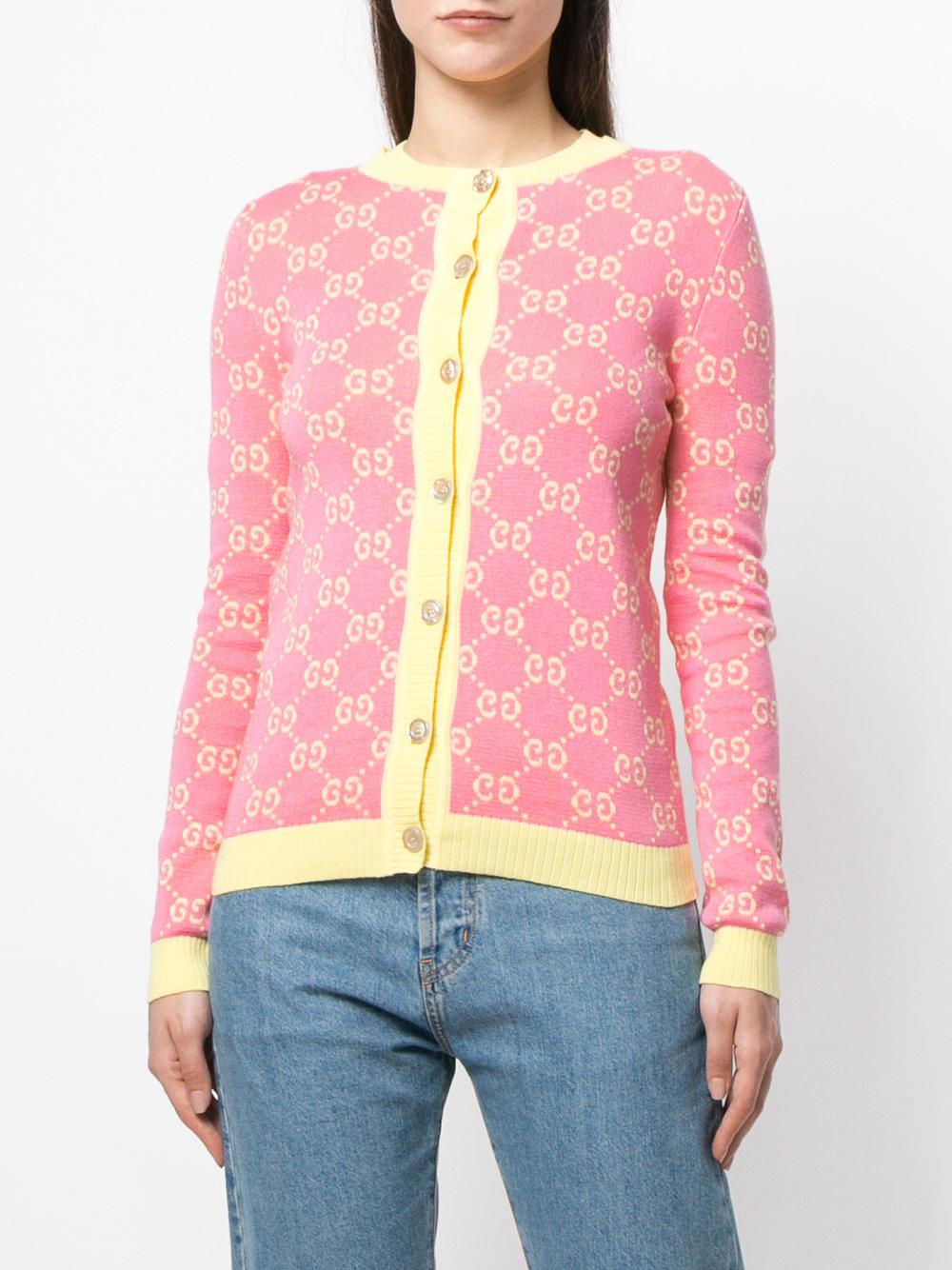 gucci pink cardigan