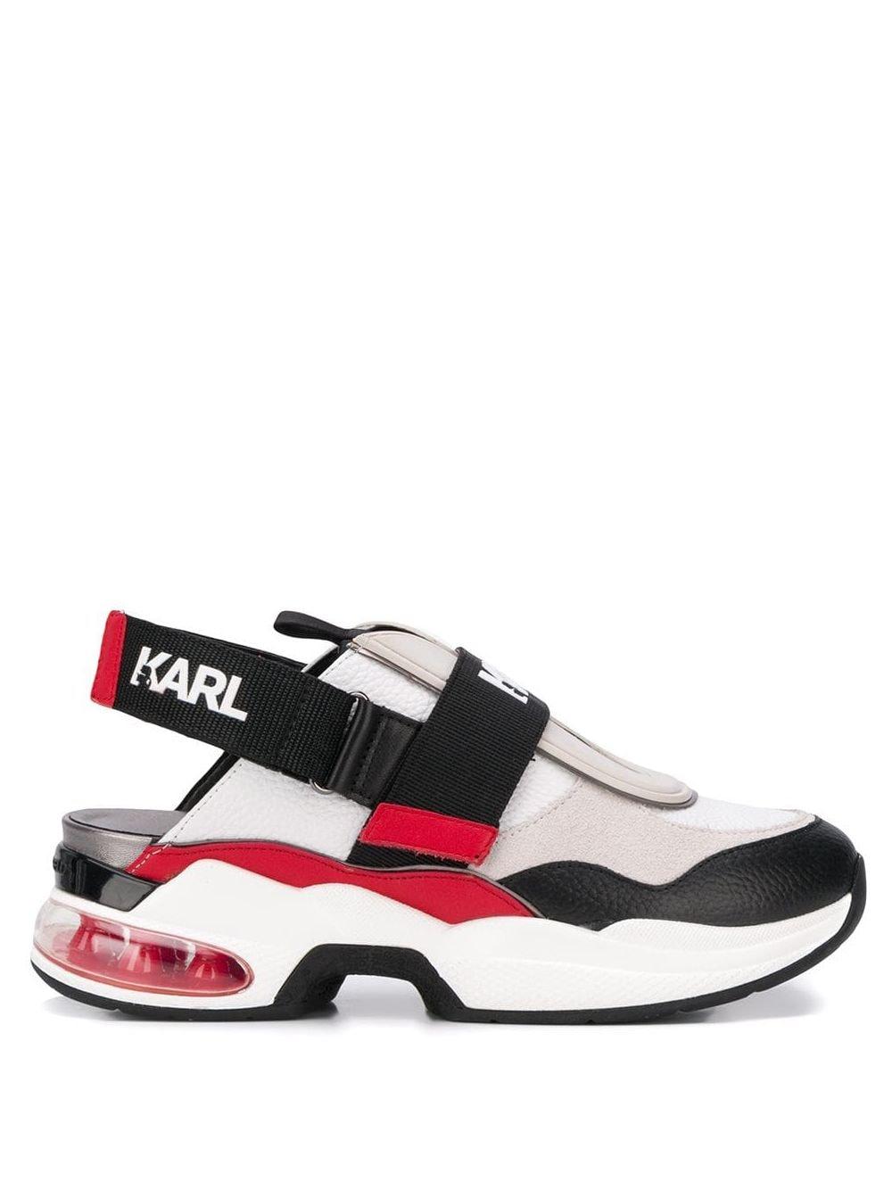 karl lagerfeld exclusive leather flatform trainers in white croc