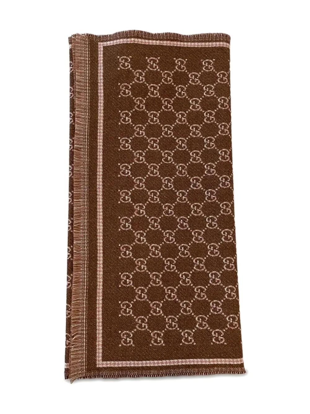GUCCI GGパターンスカーフ ブラウン Gucci GGパターン スカーフ ブラウン | Lyst