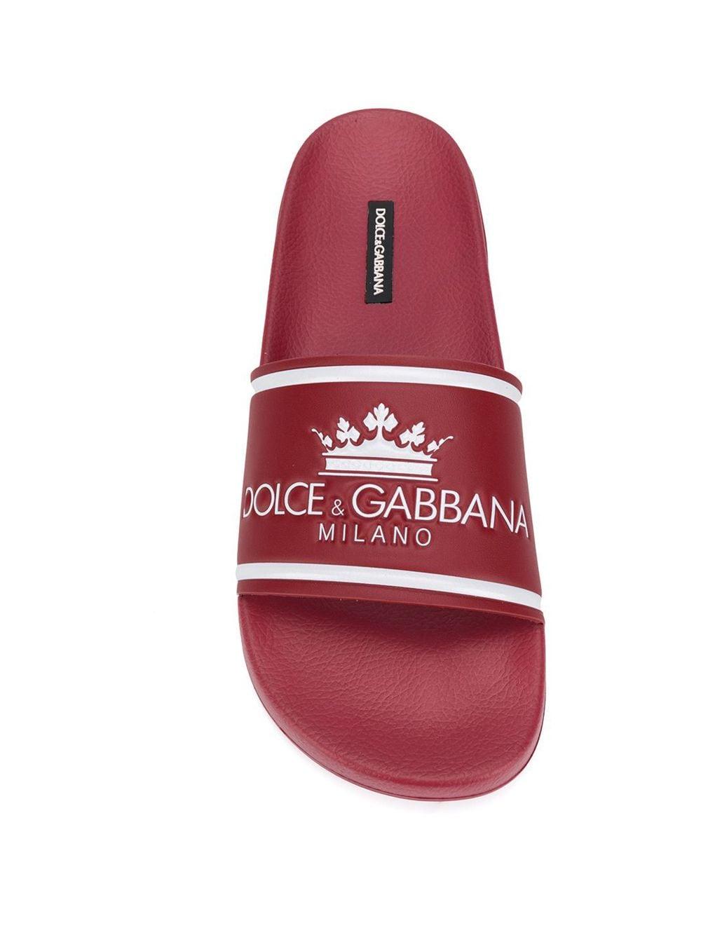 red dolce and gabbana slides