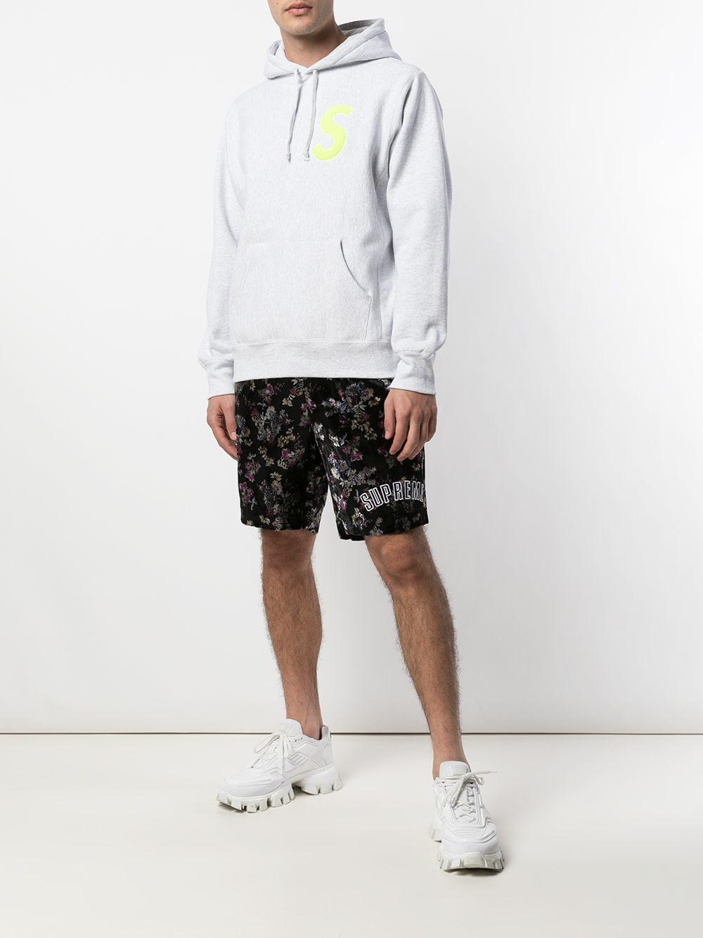 supreme floral velour short