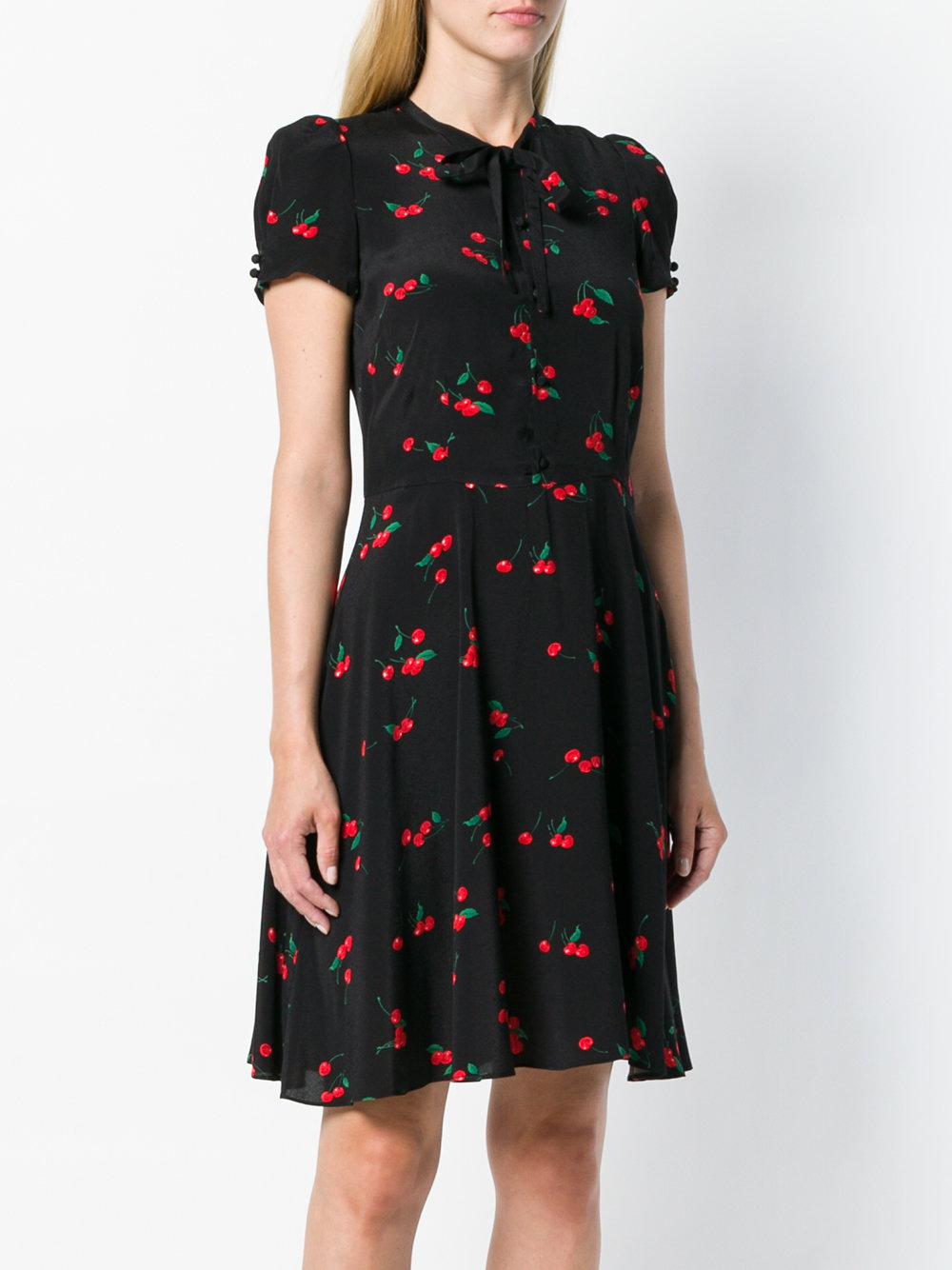 Polo Ralph Lauren Synthetic Cherry Print Dress in Black - Lyst