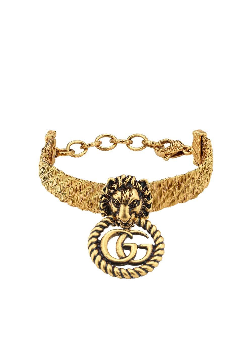 Gucci Lion Head Bracelet in Gold (Metallic) Lyst