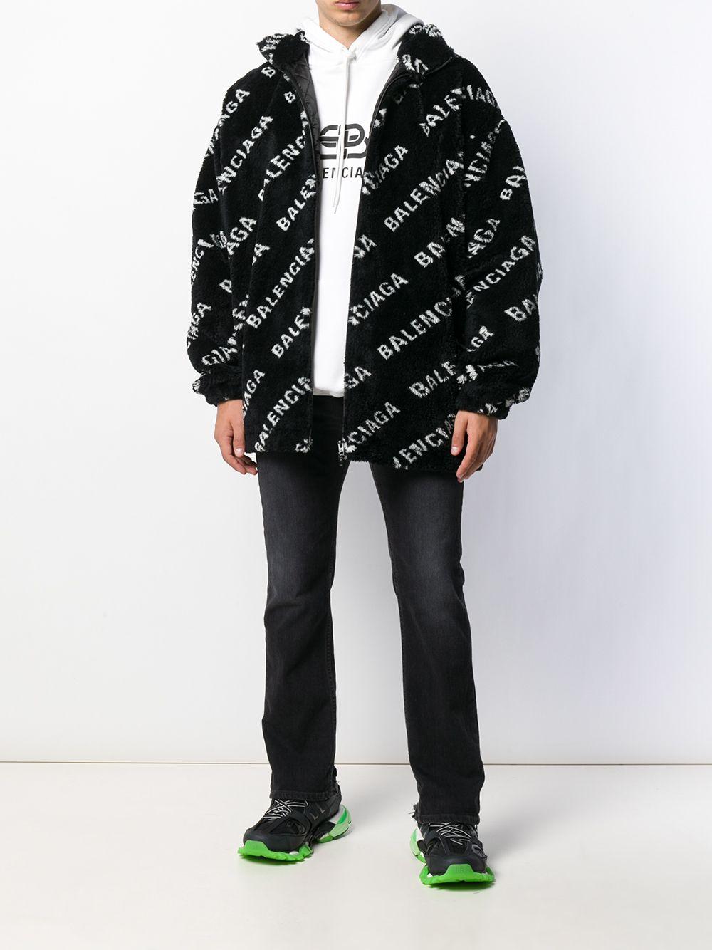 Balenciaga Fluffy Zip-up Jacket in Black for Men | Lyst