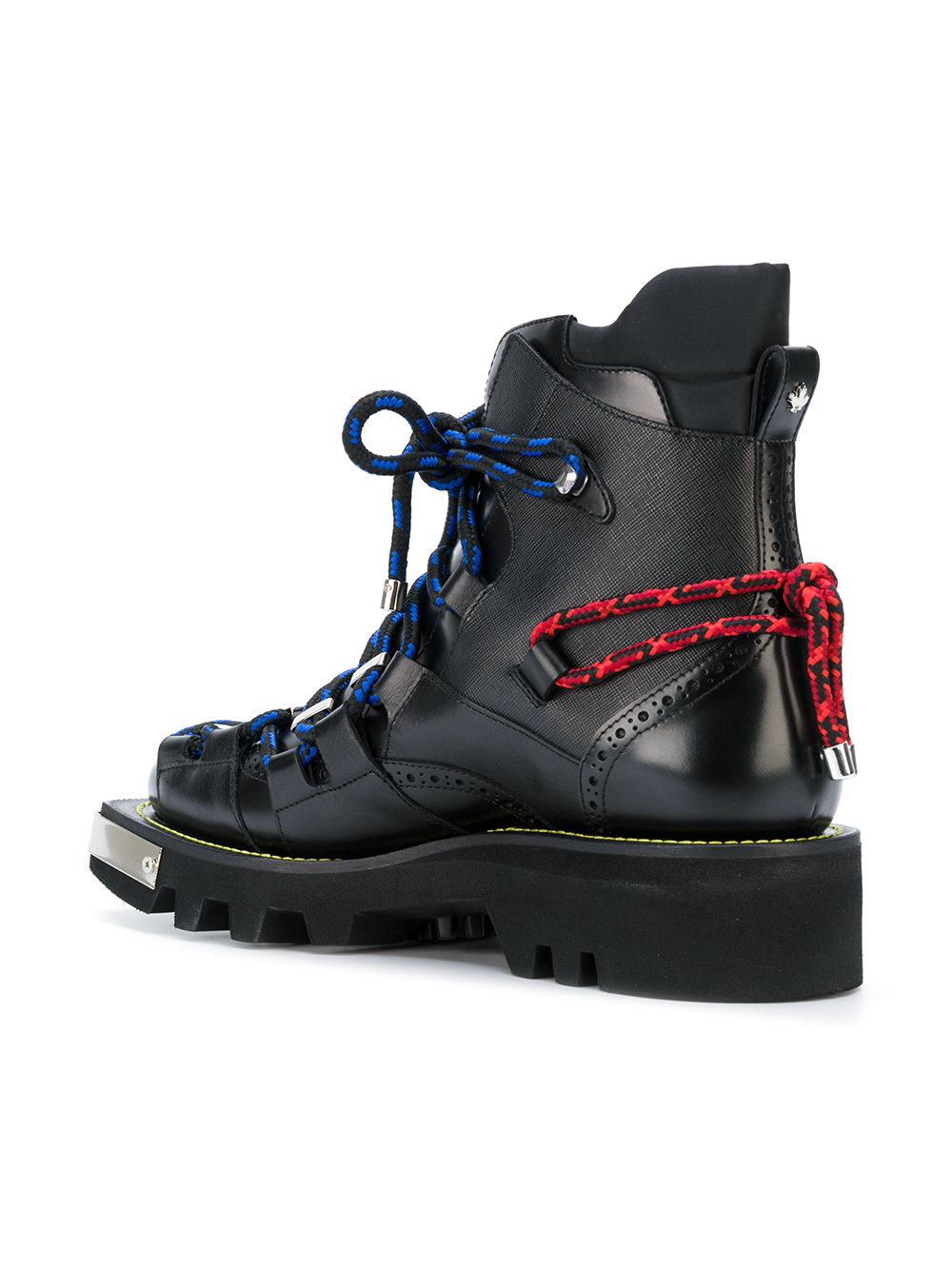 Lyst - Dsquared² Trekking Combat Boots in Black for Men