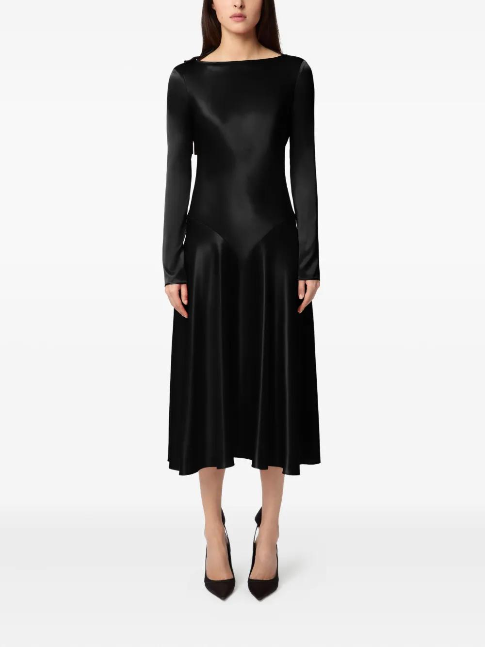 ワンピース NINA RICCI Woman Dress Black 24PCRO040PL0450 U9000 Nina Ricci - Satin dress black - The Corner