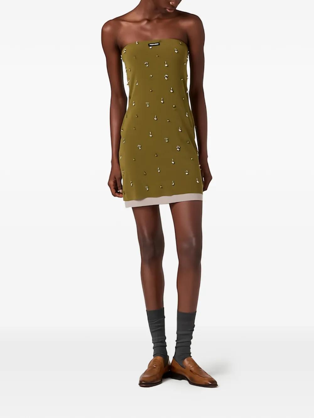 miu miu green beaded dress Embellished Dresses for Women luxury evening fashion