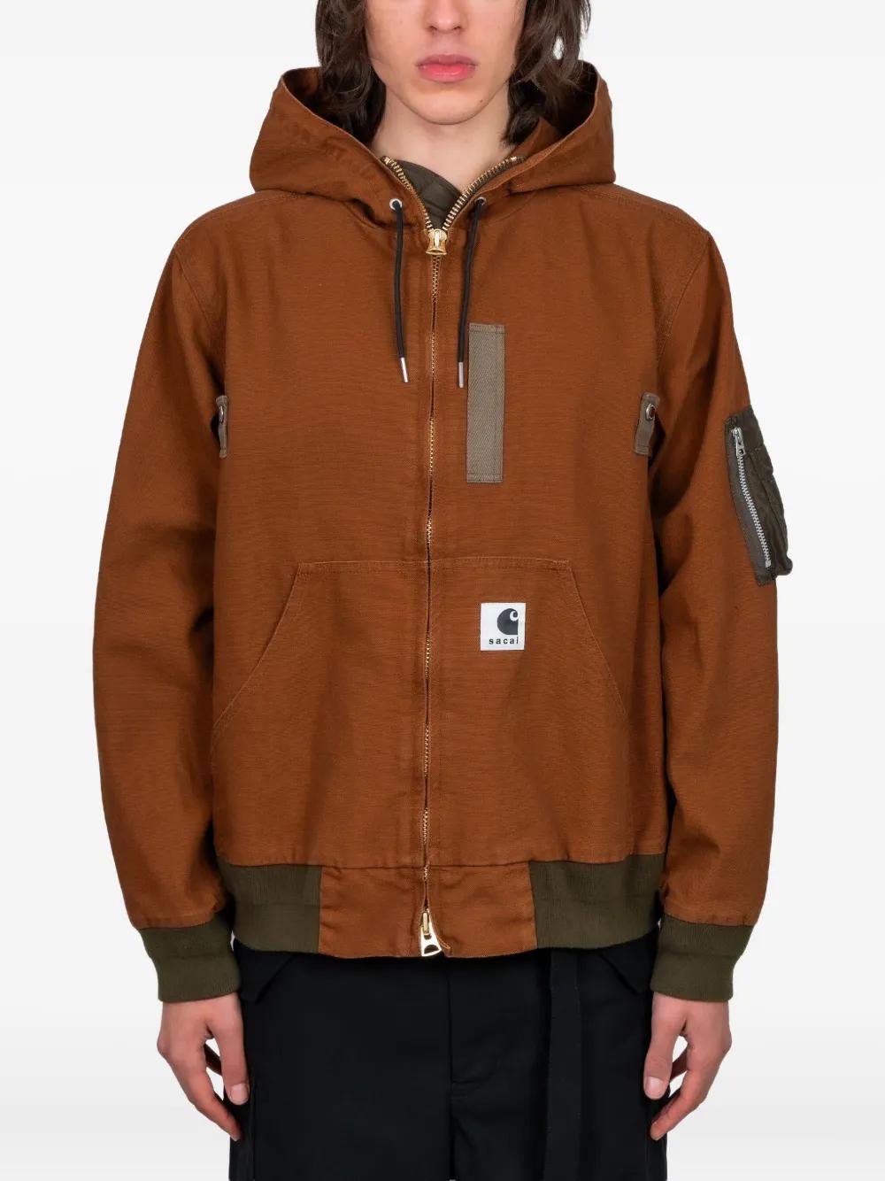 Sacai X Carhartt Wip Washed Duck Hooded Jacket in Brown for Men | Lyst