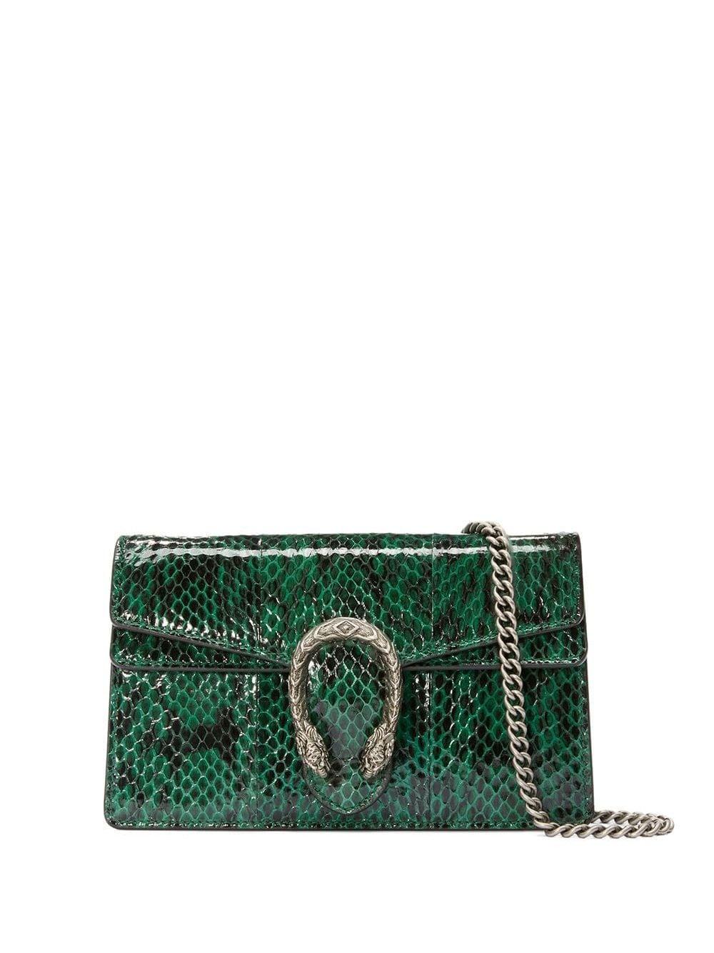 Gucci Dionysus Super Mini Snakeskin Bag in Green | Lyst