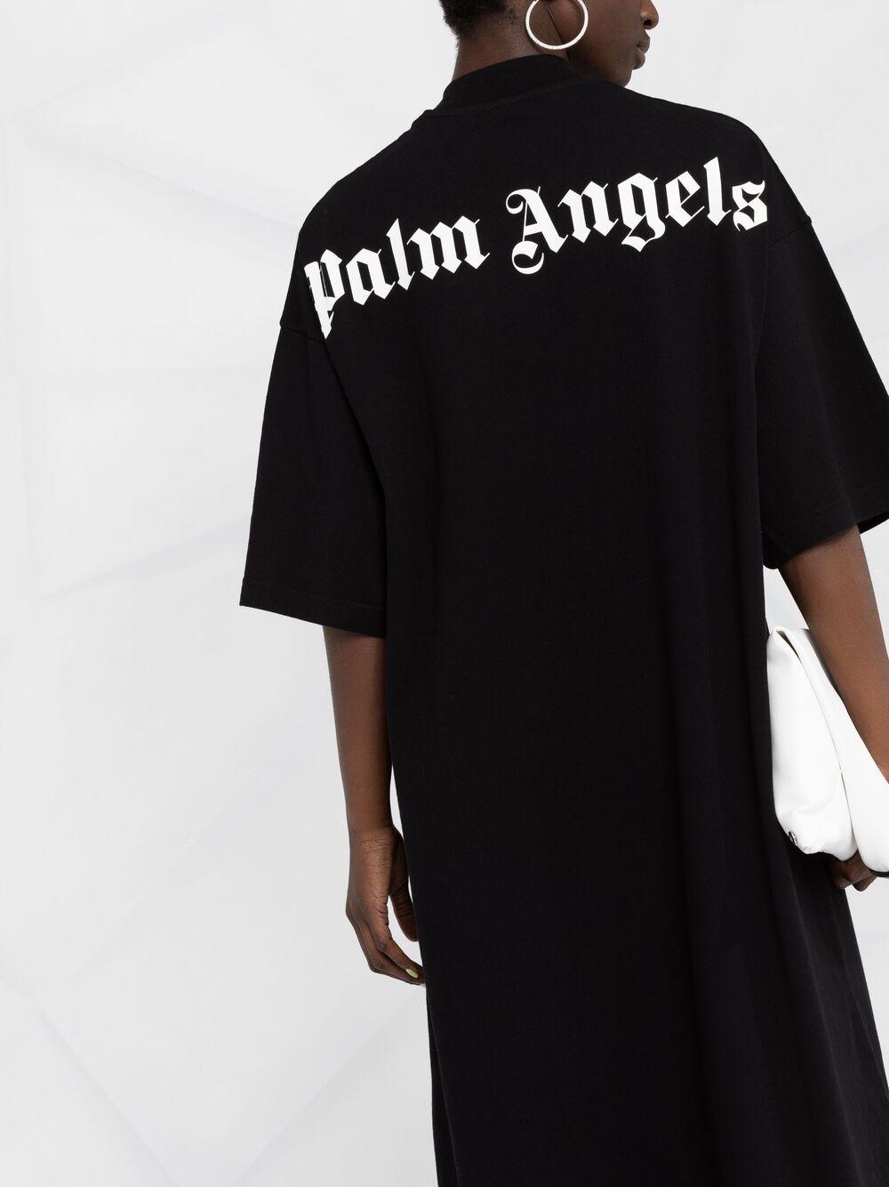Palm Angels Logo-print T-shirt Maxi Dress in Black | Lyst UK