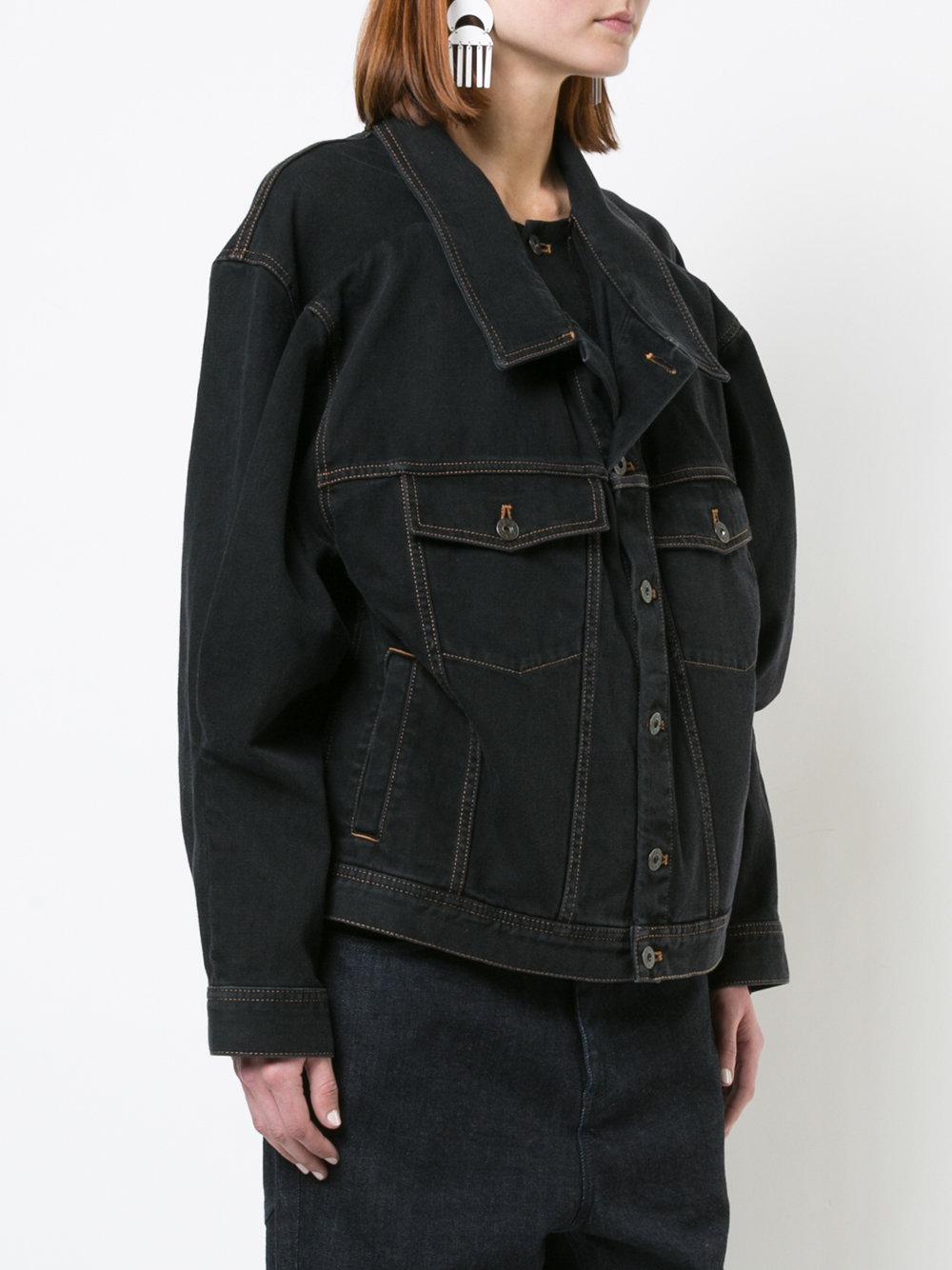Y. Project Double Denim Jacket in Black 