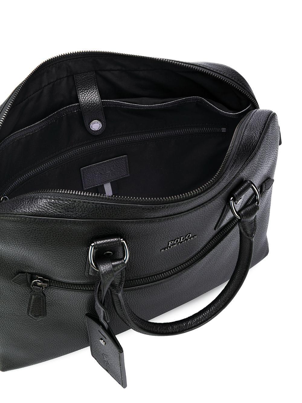 Polo Ralph Lauren Pebbled Laptop Bag in Black for Men Lyst