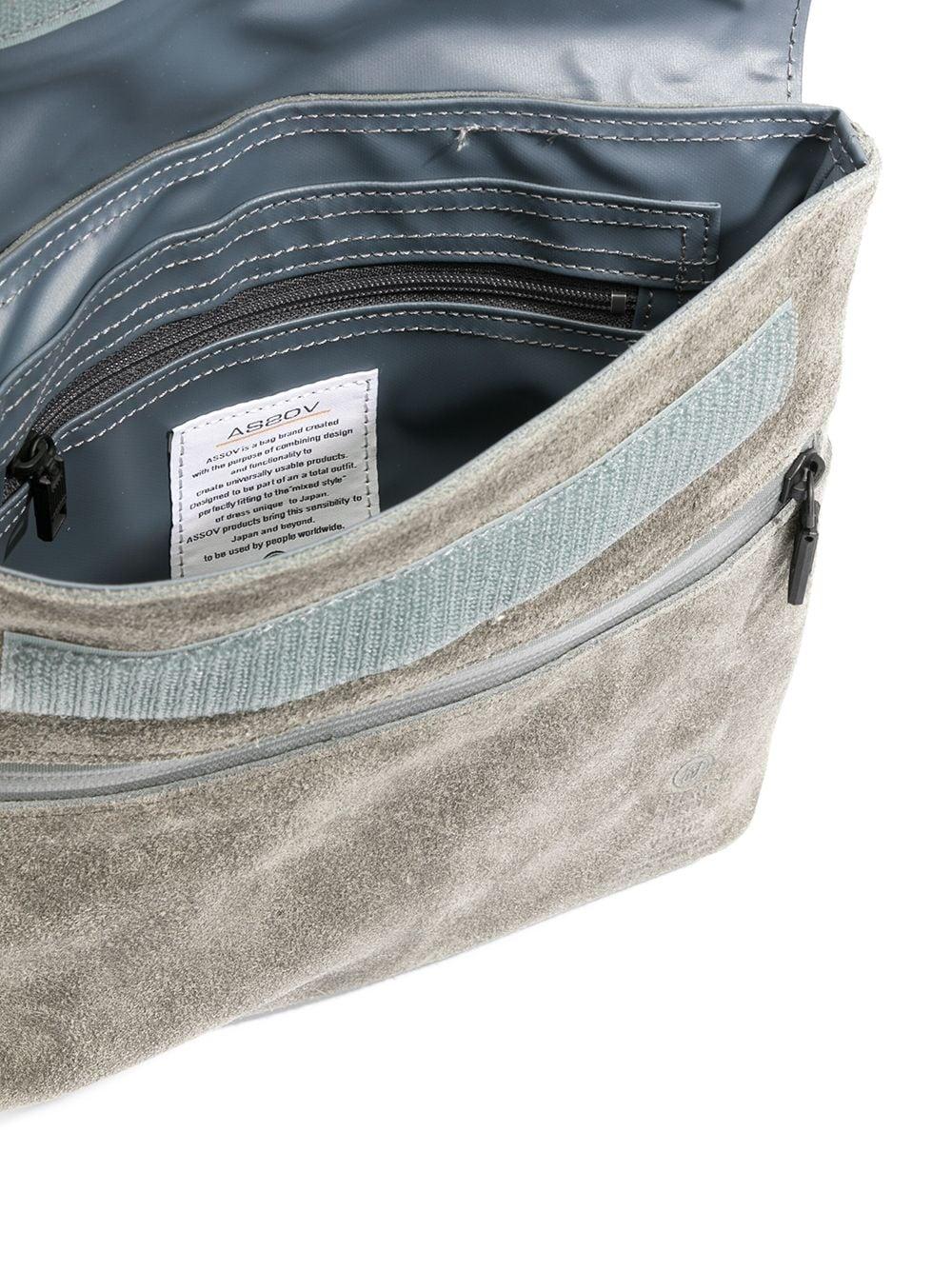 As2ov Suede Shoulder Bag In Grey Gray For Men Lyst