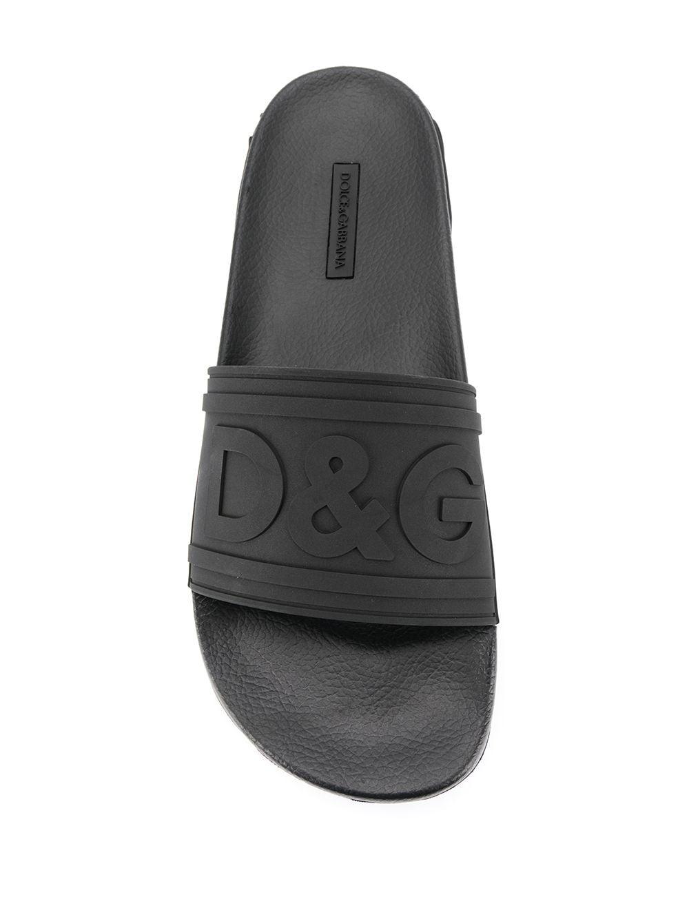 Dolce & Gabbana Rubber D&g Logo Slides in Black for Men - Lyst
