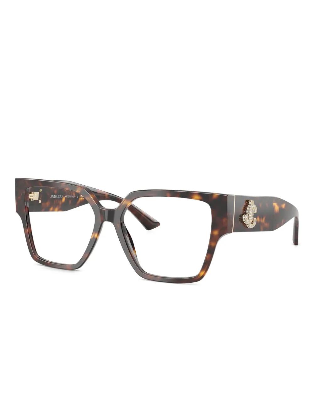Jimmy Choo women’s Tortoiseshell Frame Sunglasses with crystal embellishments Jimmy Choo Rym/S Brown, Tortoise Prescription Sunglasses main image 2