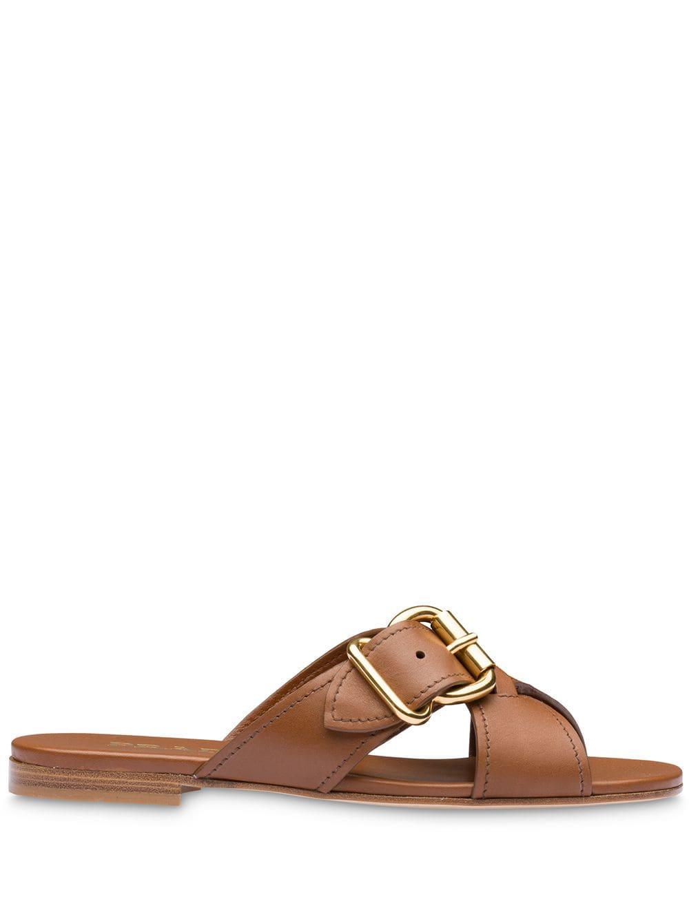 prada woven leather sandals