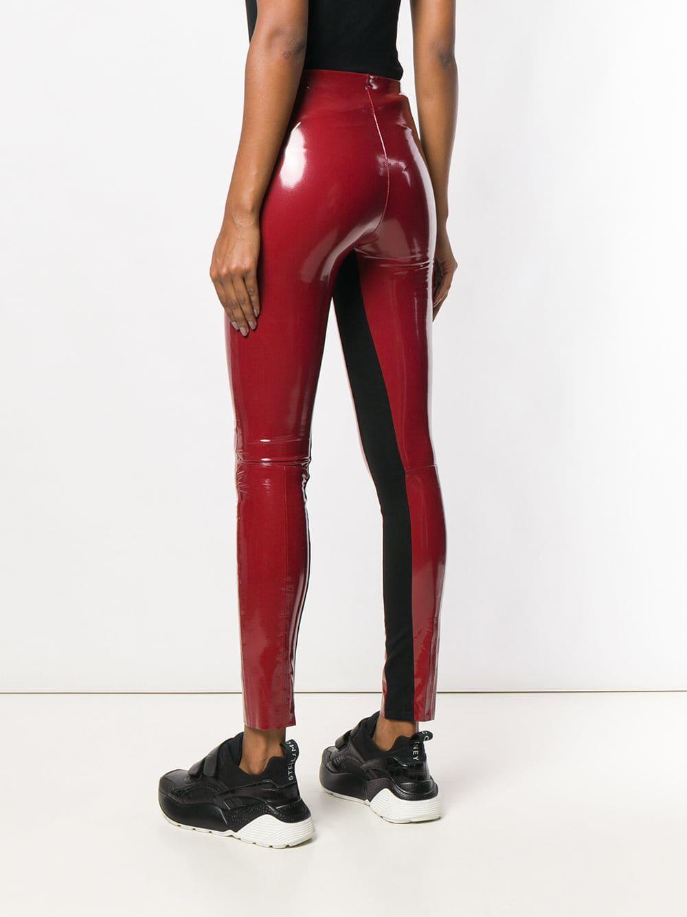 Karl Lagerfeld Faux Patent Leather leggings in Red | Lyst Canada