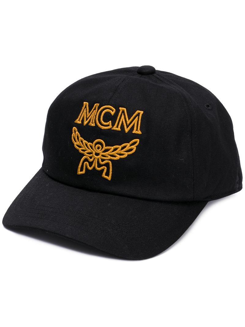 MCM Signature Cotton Baseball Cap in Black for Men | Lyst UK