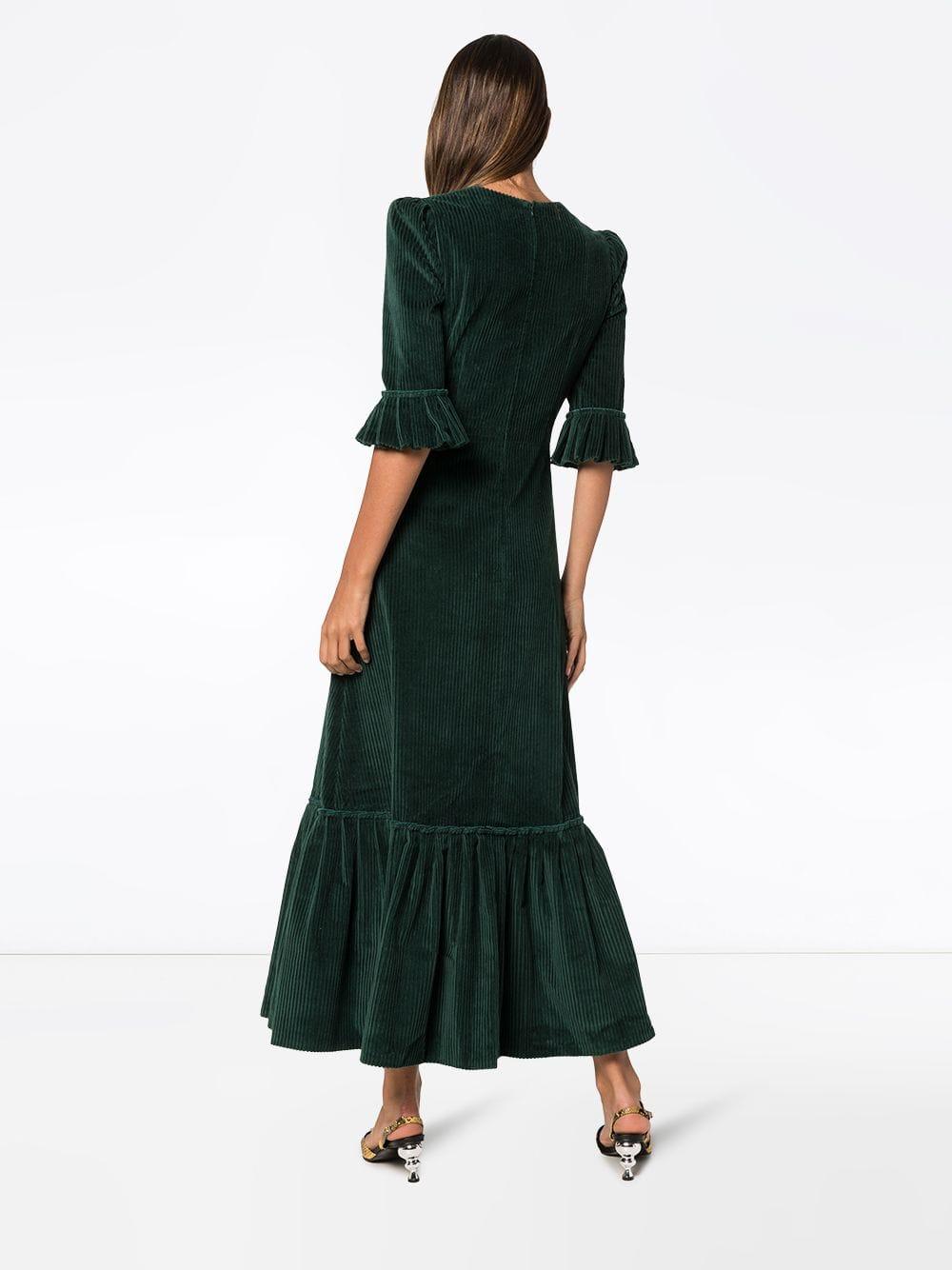 The Vampire's Wife Festival Corduroy Maxi Dress in Green - Lyst