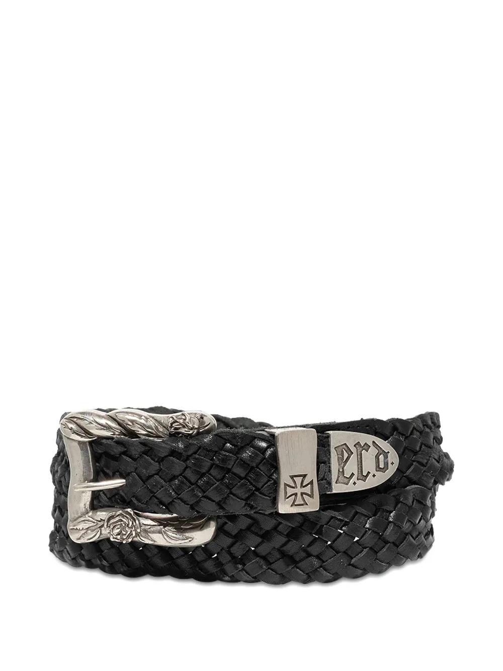 Enfants Riches Deprimes Port Of Souls Braided Buckle Belt in Black