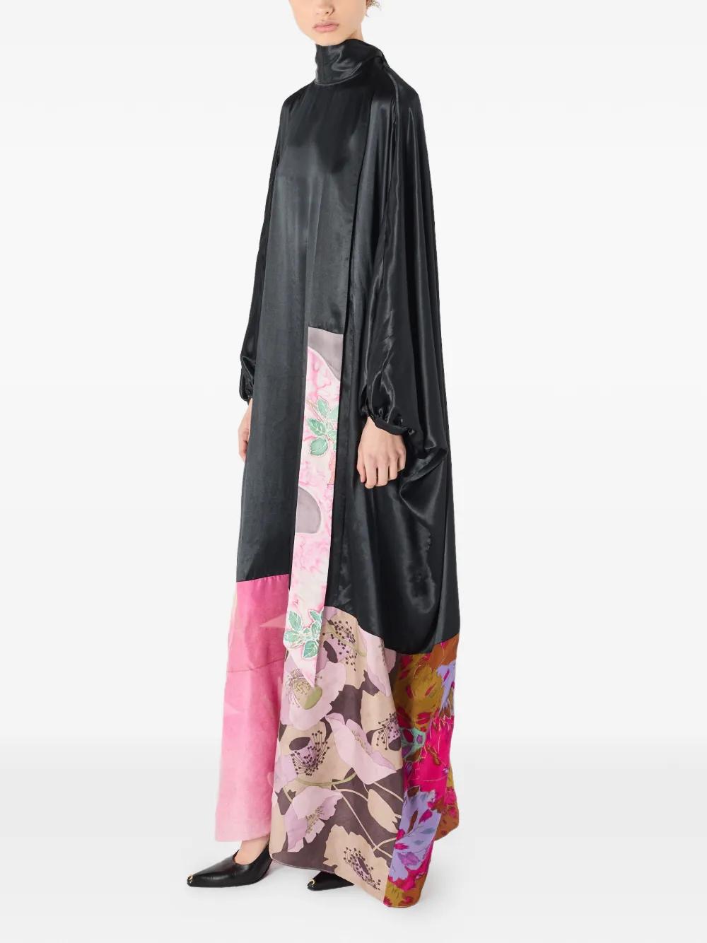 marine serre layered silk-blend dress Red Regenerated Raso Silk Scarves Ls Maxi Dress by Marine Serre on Sale