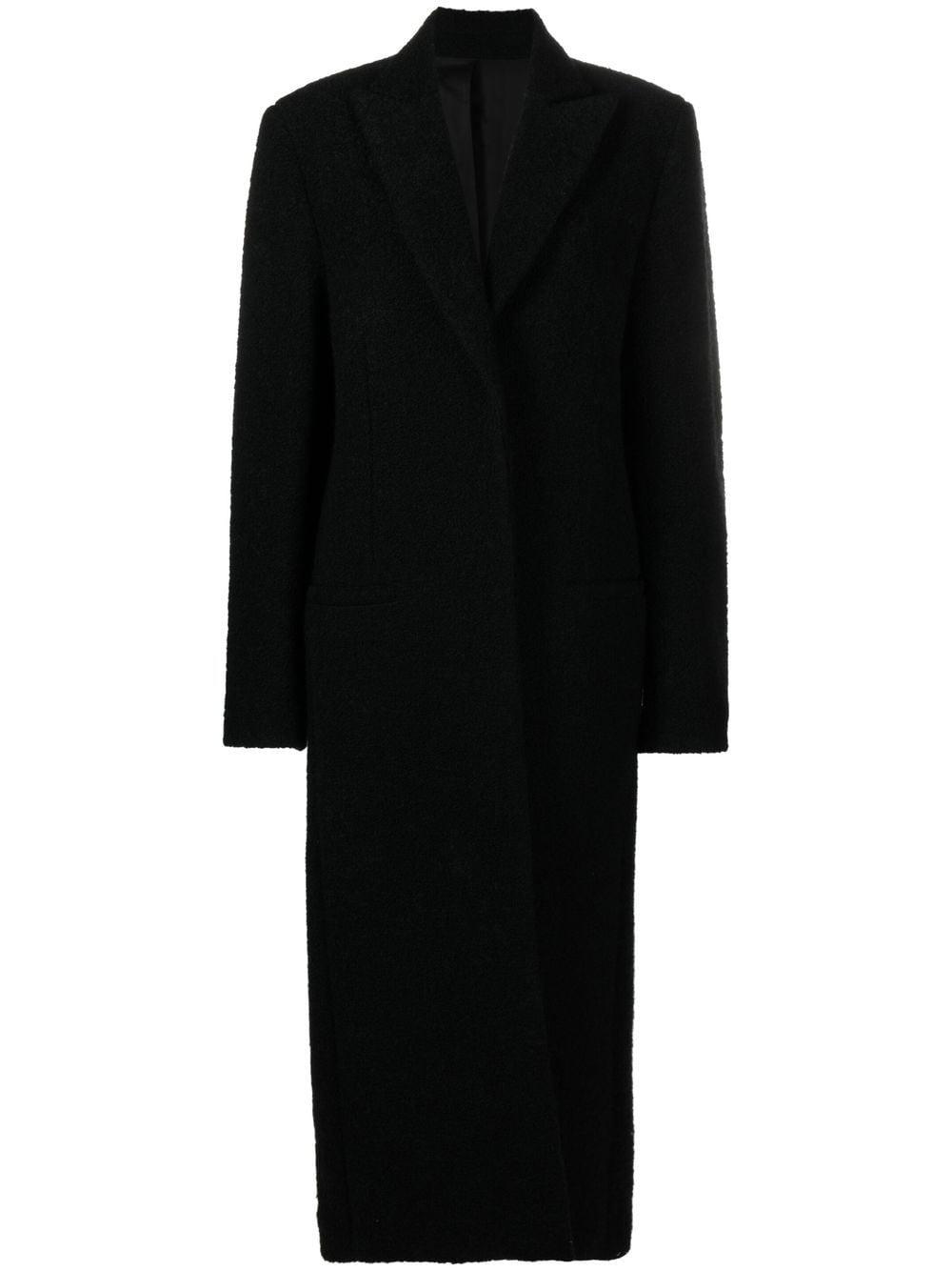 Totême Long-sleeve Coat in Black | Lyst