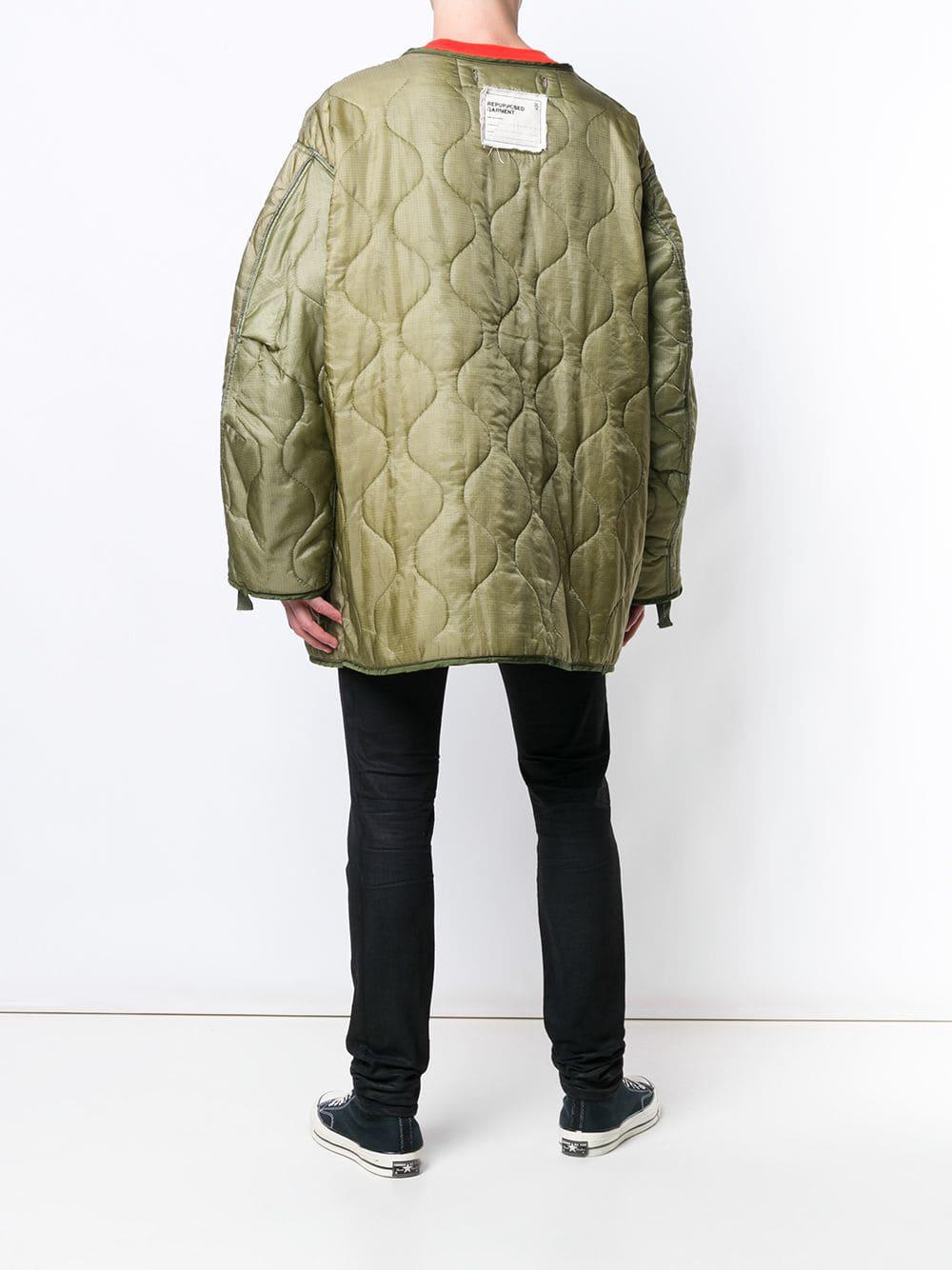 R13 Synthetic Oversized Quilted Coat in Green for Men | Lyst