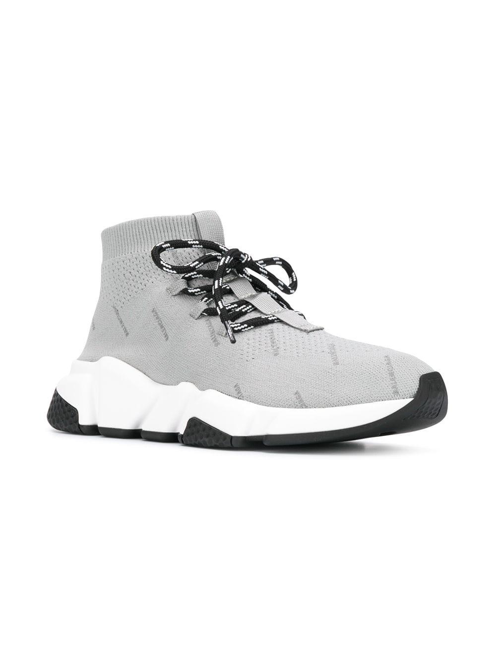 Balenciaga Speed Lace-up Sneakers in Grey for Men | Lyst UK