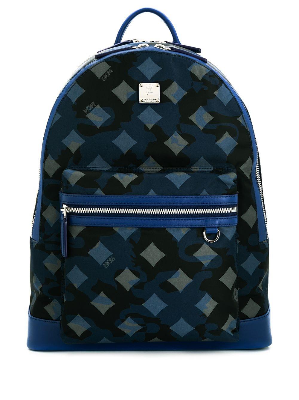 MCM Nylon Camo Dieter Backpack Blue Cloth ref.1009511 - Joli Closet