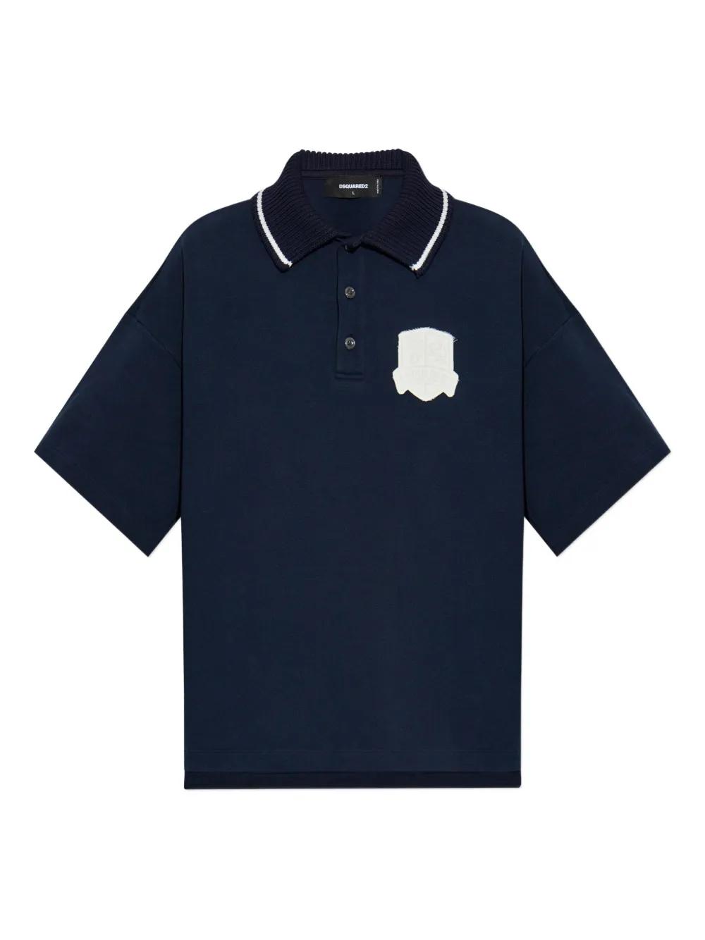 トップス DSQUARED2 20SS OVERSIZED LOGO POLO SHIRT DSQUARED2 Icon-print Polo Shirt | Black | FARFETCH