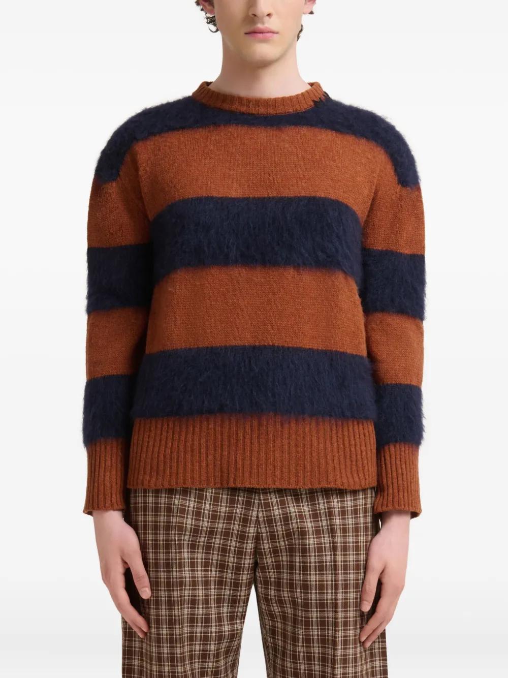 Marni Striped Virgin Wool Sweatshirt in Orange for Men | Lyst Marni Striped Virgin Wool Sweatshirt in Orange for Men | Lyst