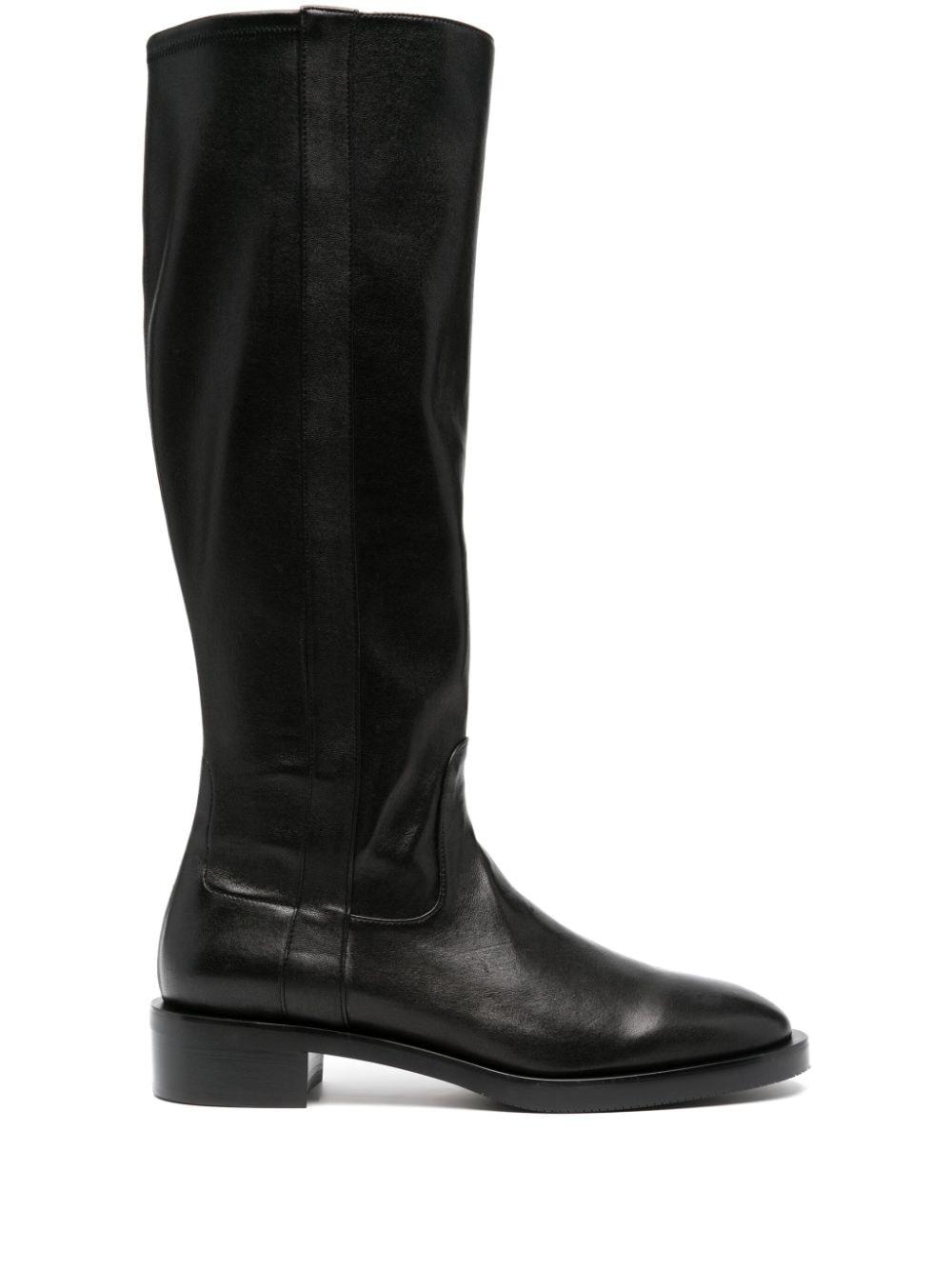 Stuart Weitzman Sadie Ii 35mm Knee-length Leather Boots in Black | Lyst