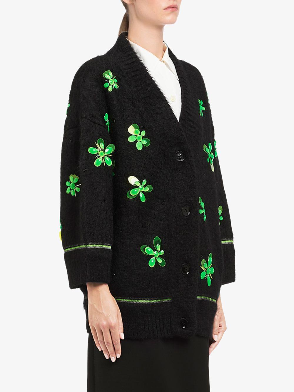 floral applique cardigan
