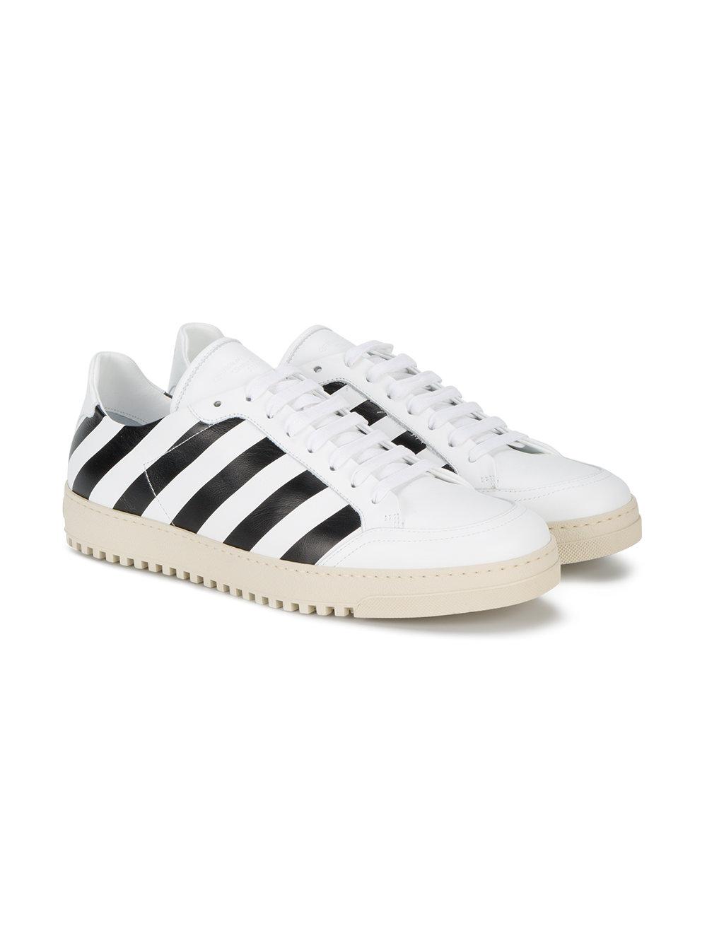 Off White c o Virgil Abloh Diagonal Stripe Print Sneakers in White for Men Lyst
