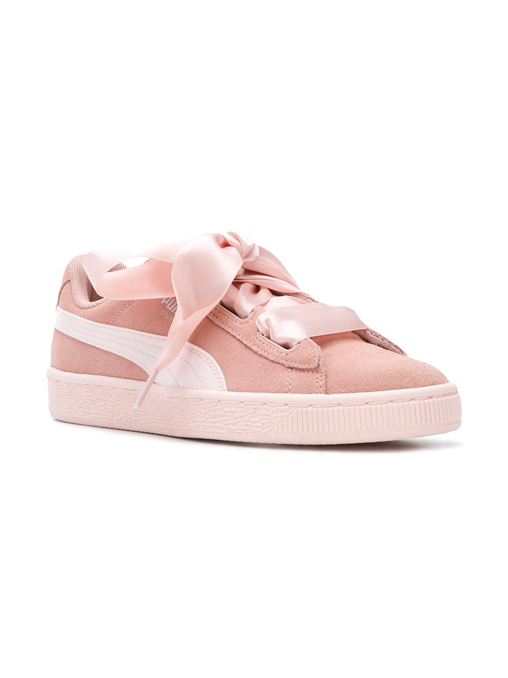 PUMA Ribbon Lace-up Sneakers in Pink | Lyst UK