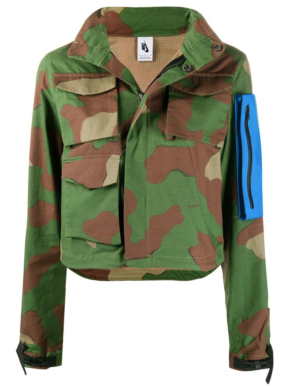 Off-White c/o Virgil Abloh X Nike Nrg Camouflage Zip-up Jacket in Green |  Lyst