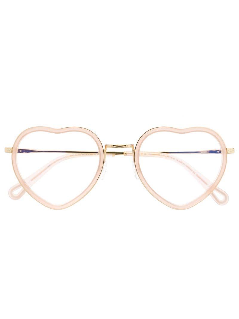Chloe Heart Shaped Glasses in Pink Lyst UK