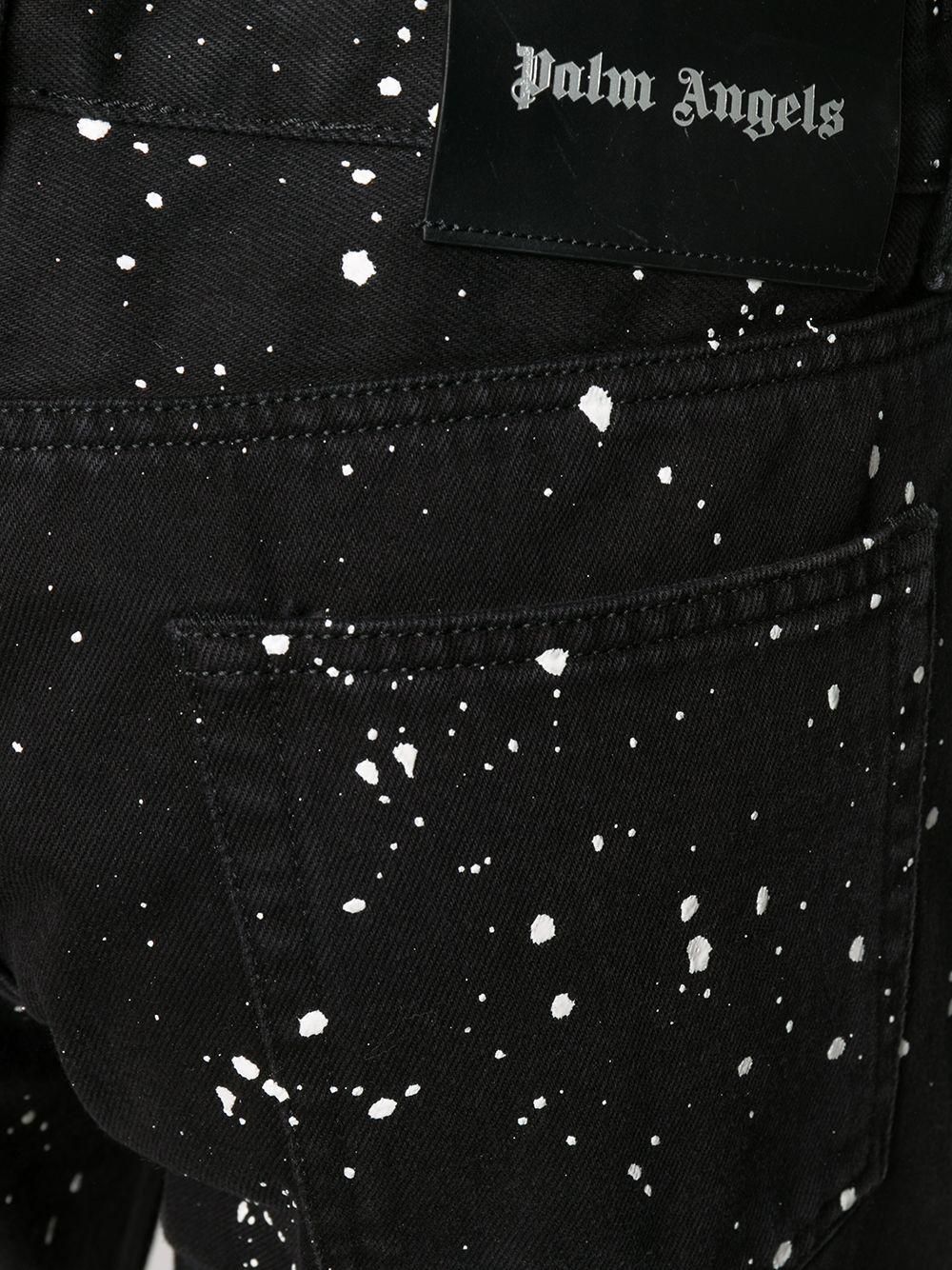 Palm Angels Cactus Print Jeans in Black 
