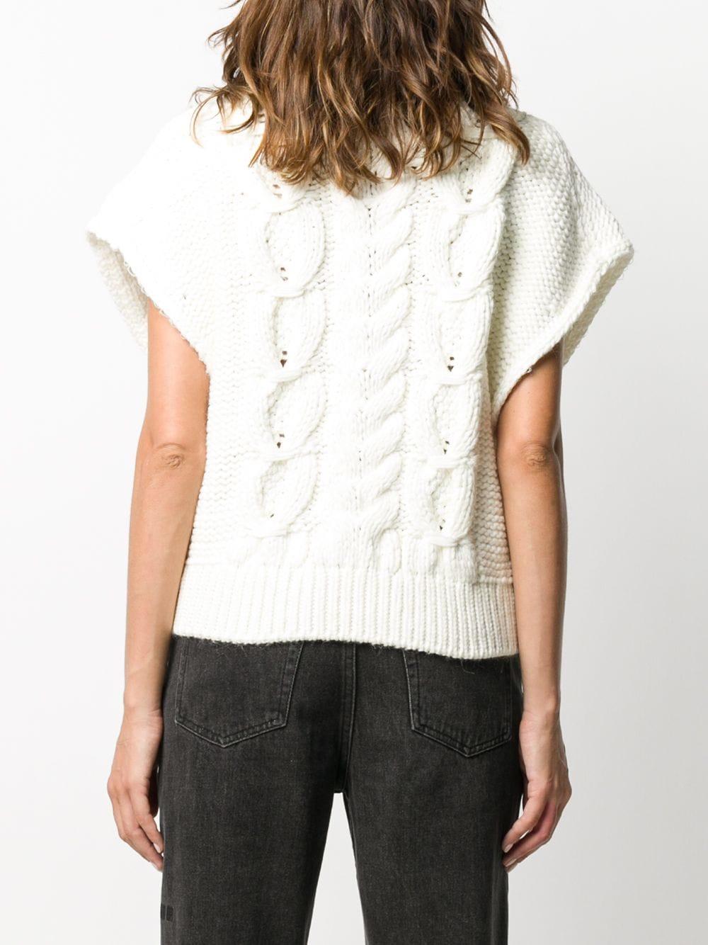 IRO Cotton Short Sleeved Cableknit Sweater in White Save 3 Lyst