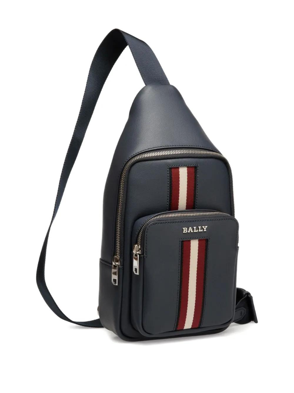 Bally Ribbon-Detail Leather Sling Bag in Blue for Men | Lyst