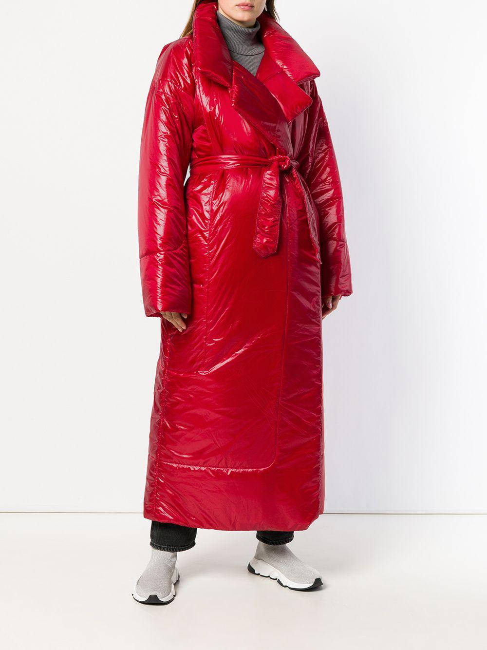 Norma Kamali Synthetic Long Sleeping Bag Coat in Red - Lyst