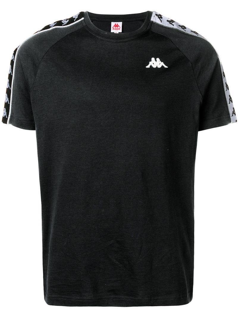 Kappa Cotton Logo Tape Tshirt in Black for Men Lyst